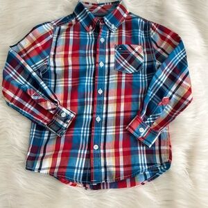 Tommy Hilfiger Red and Blue Checkered Cotton Shirt